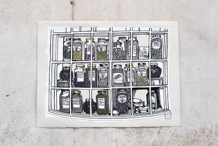 Kid In A Sweet Shop - Framed by Jo Peel