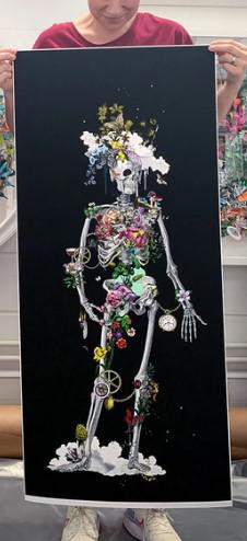 Ad Moldu Skaltu Verda - Still Skeleton Black - Framed by Kristjana S Williams