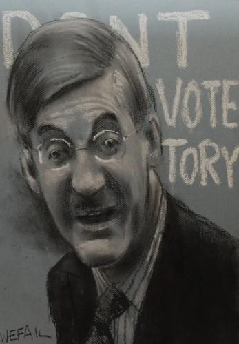 Don't Vote Tory - Portrait of Mogg - Framed by Wefail