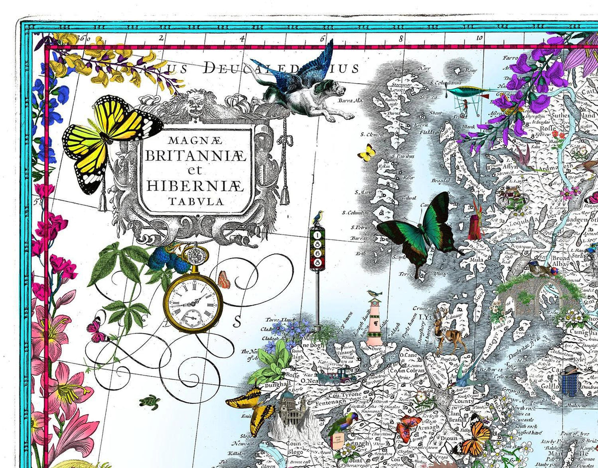 Taera Bretland - Blaeu British Isles - Framed by Kristjana S Williams