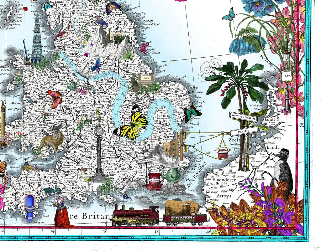 Taera Bretland - Blaeu British Isles - Framed by Kristjana S Williams