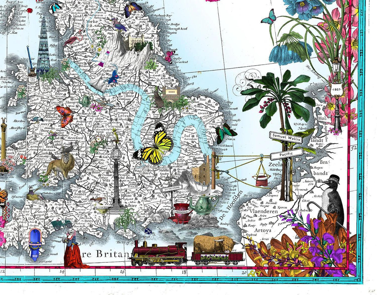 Taera Bretland - Blaeu British Isles - Framed by Kristjana S Williams