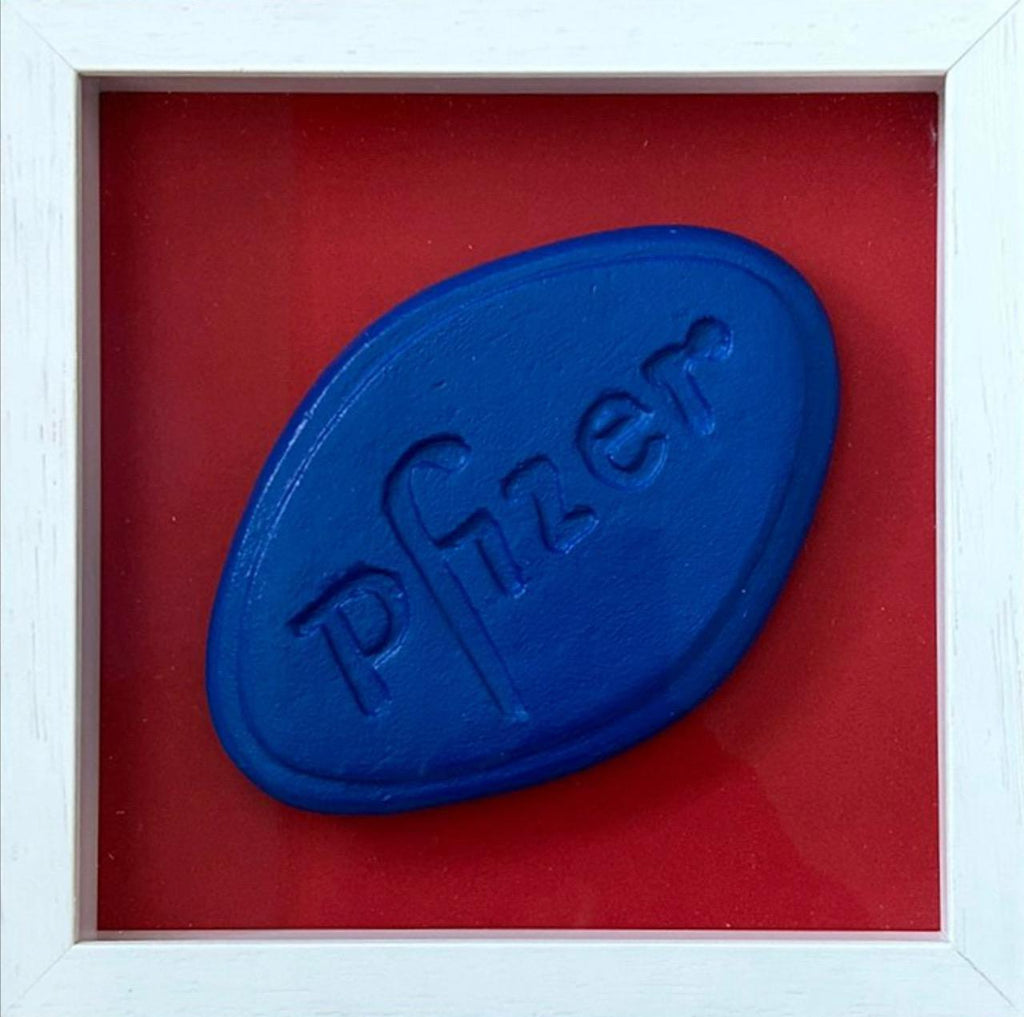 Love Is A Drug - Blue Viagra - Framed by Zeus