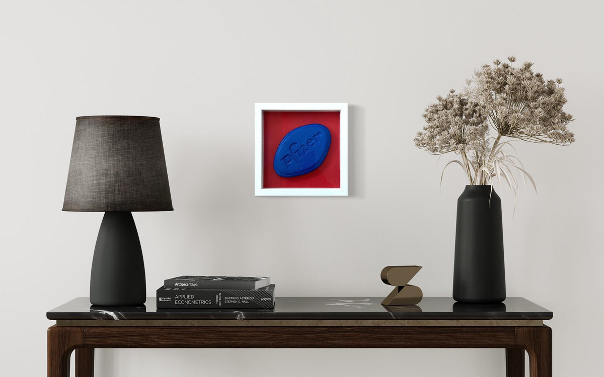 Love Is A Drug - Blue Viagra - Framed by Zeus