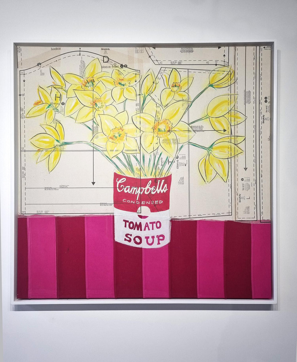 Daffs in Campbells Soup Can (Original) - Framed by Pam Glew