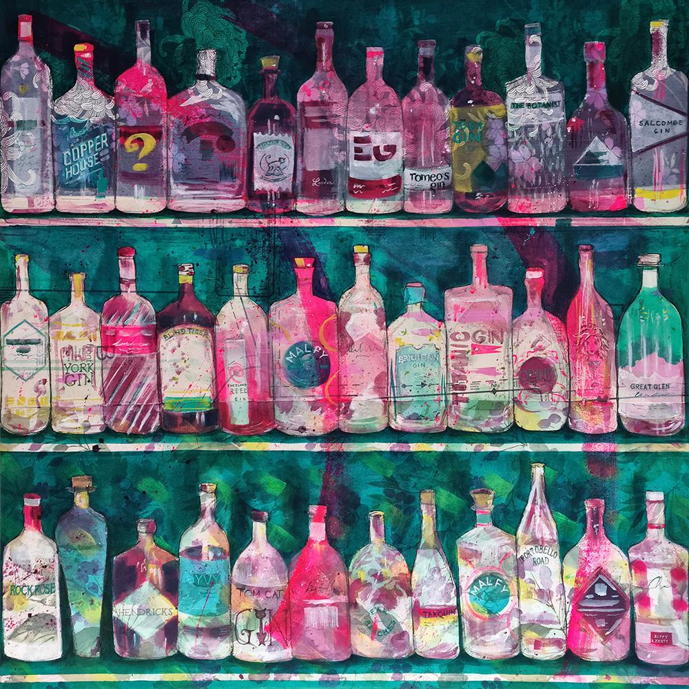 Gin Bar (Large) - Framed by Pam Glew