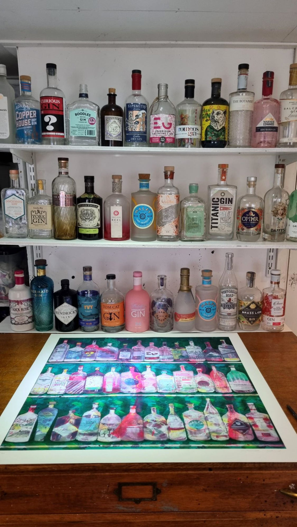 Gin Bar (Large) - Framed by Pam Glew