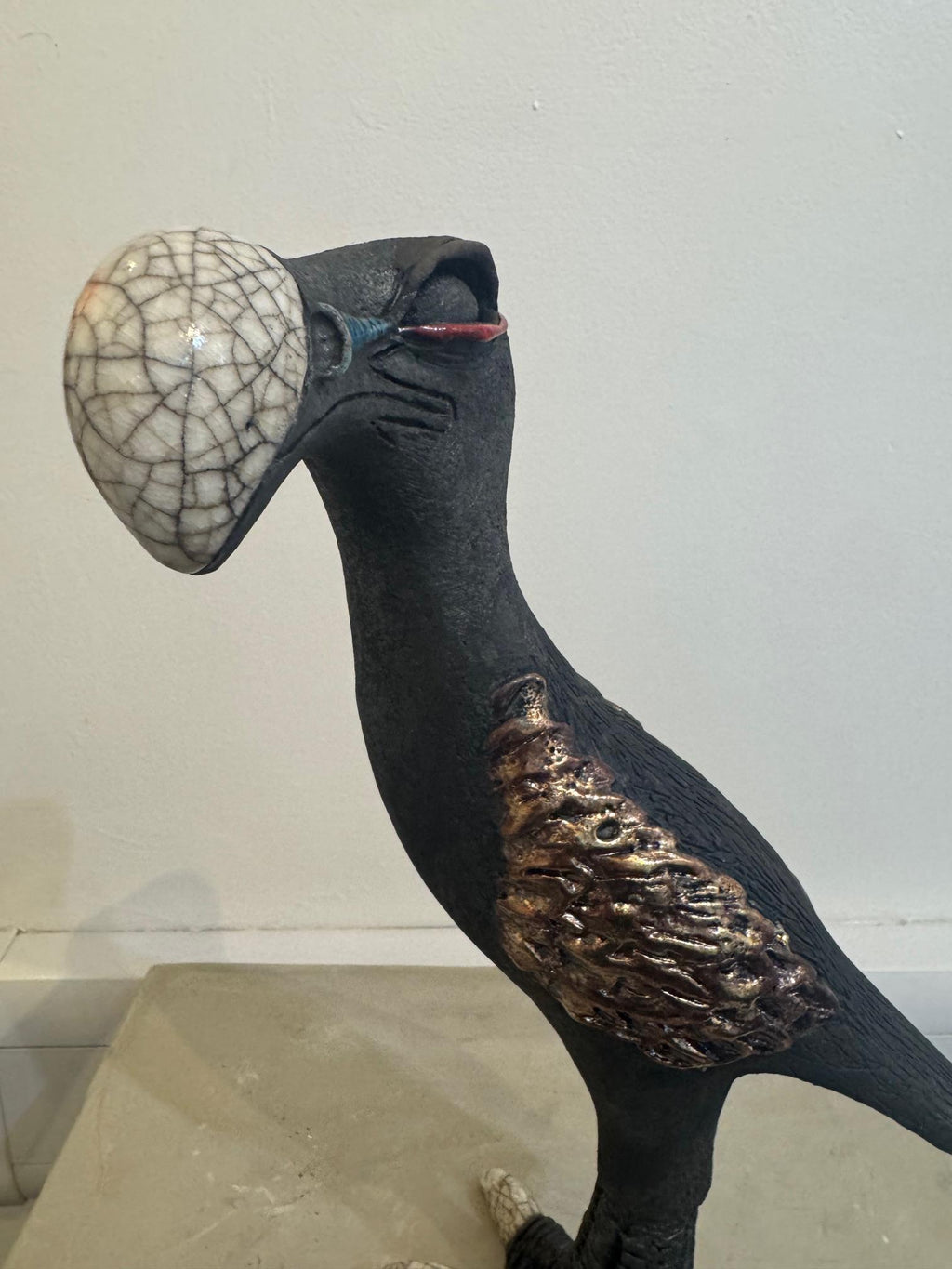 Raku Bird - Lustre Wings (Bronzed) by Art of Protest Gallery