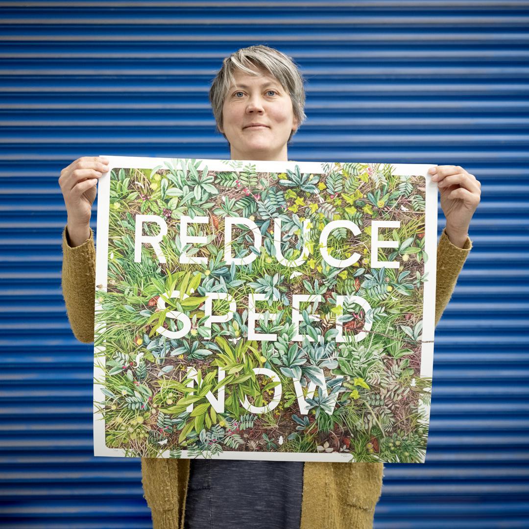 Reduce Speed Now - Framed by Nessie Ramm