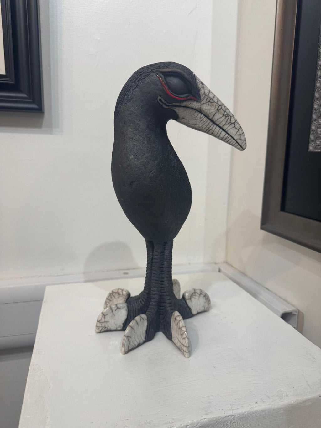 Tall Raku Bird by Art of Protest Gallery