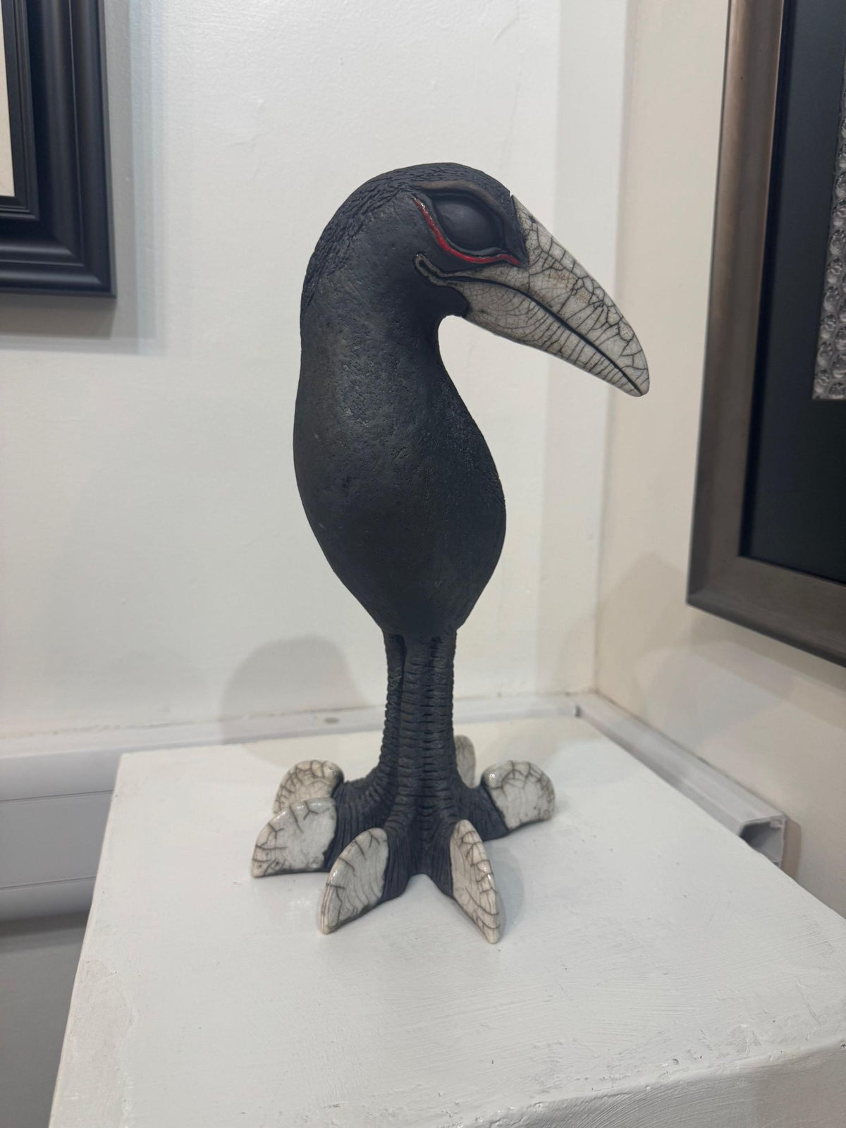 Tall Raku Bird by Art of Protest Gallery
