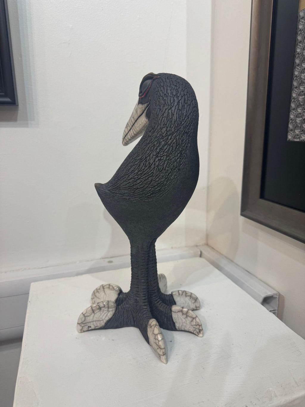 Tall Raku Bird by Art of Protest Gallery