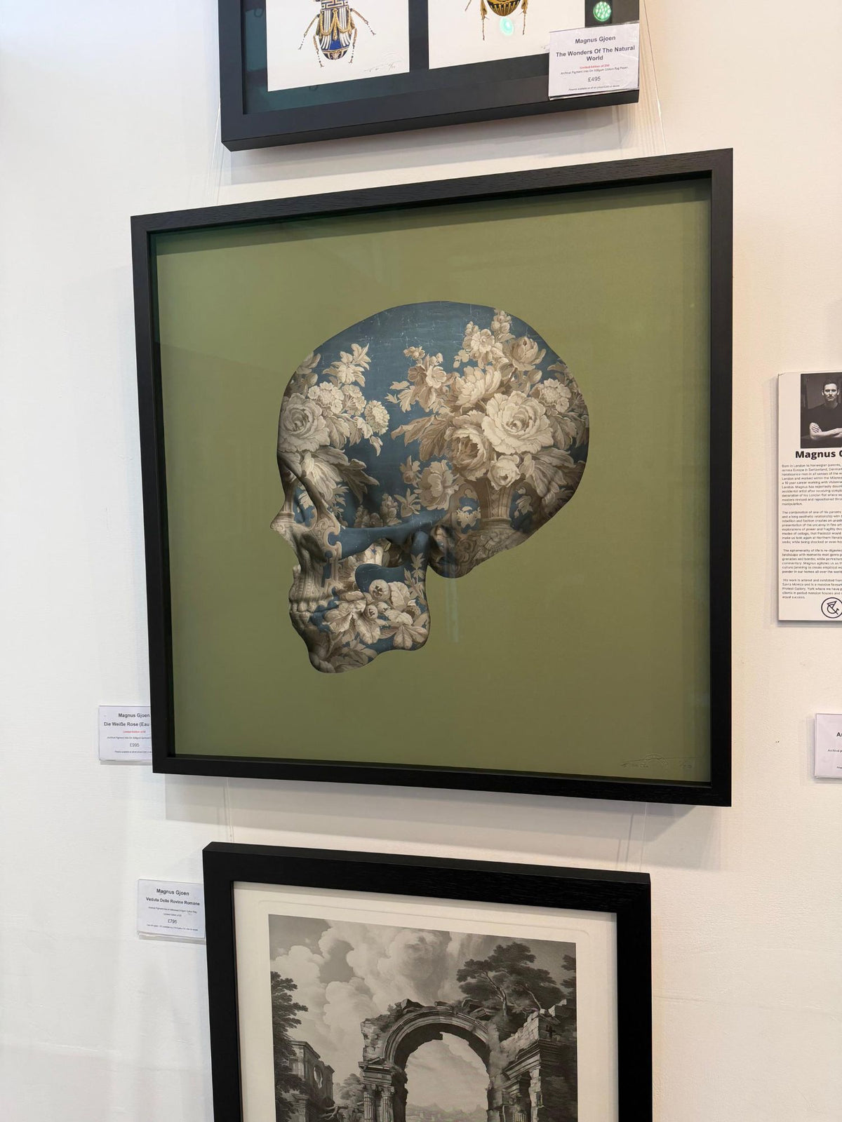 Die Weiẞe Rose (Eau De Nil) - Framed by Magnus Gjoen