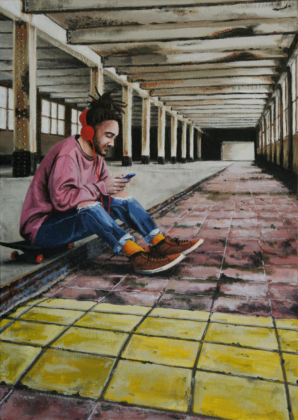 Skater, old Rowntree's factory - Framed by Peter Davis