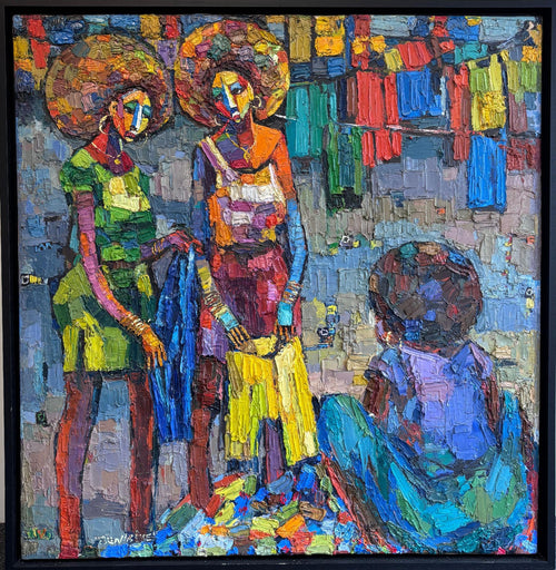 Afro Girls (Secondhand Market) - Framed by Ben Ibebe