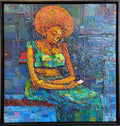 Afro Girl (Blue) - Framed by Ben Ibebe