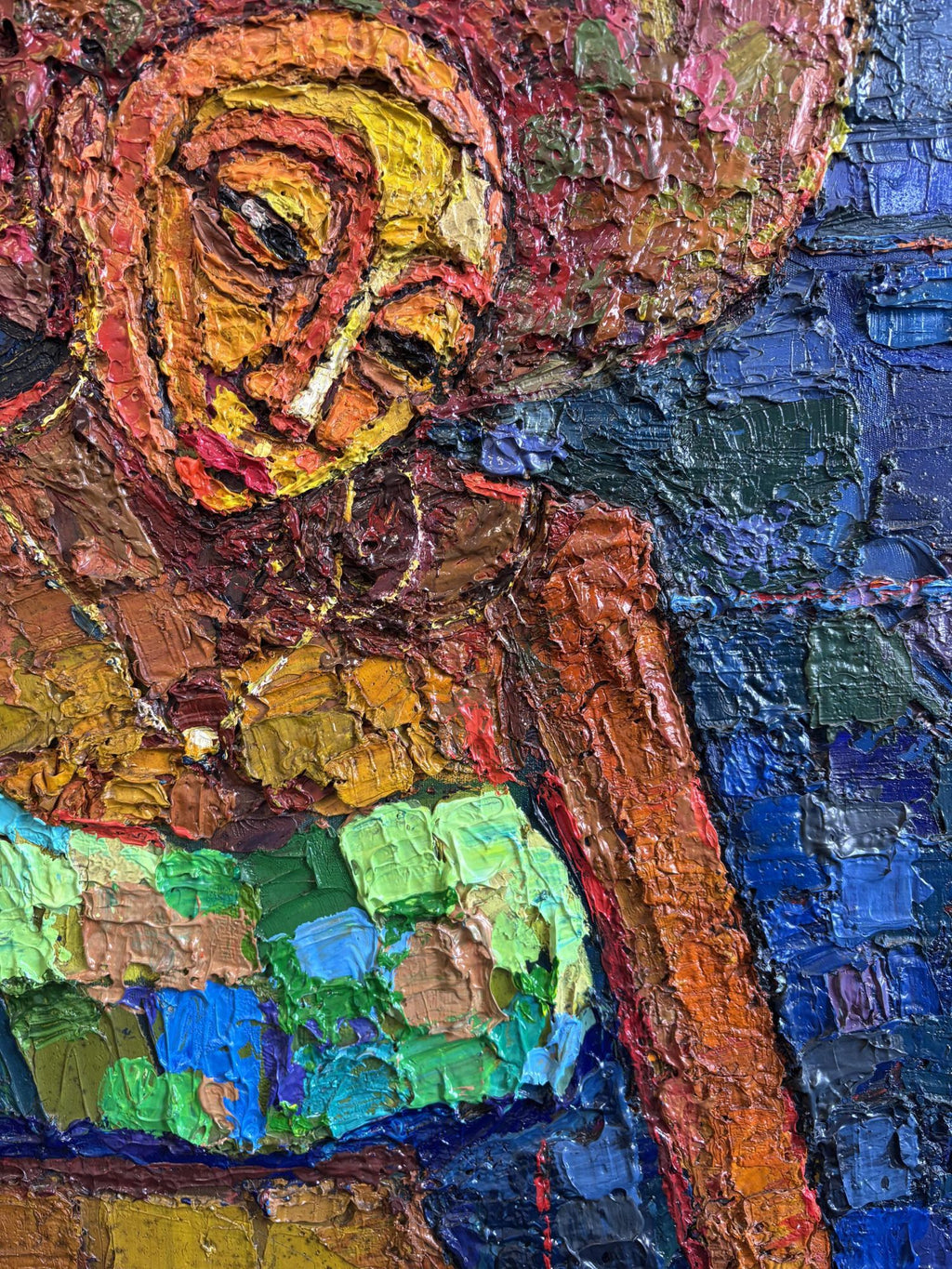 Afro Girl (Blue) - Framed by Ben Ibebe