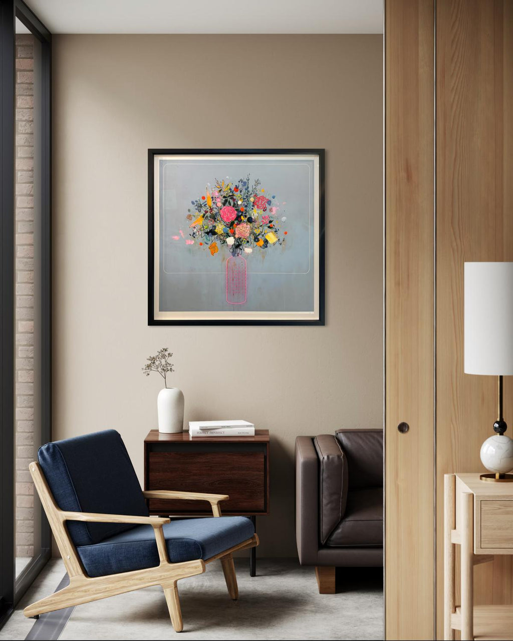 Checkerboard Rose XL - Framed by Lee Herring