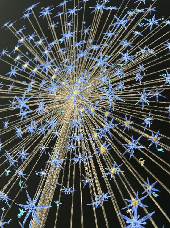 Fleur de Vie - Midnight Blue - Framed by CJP